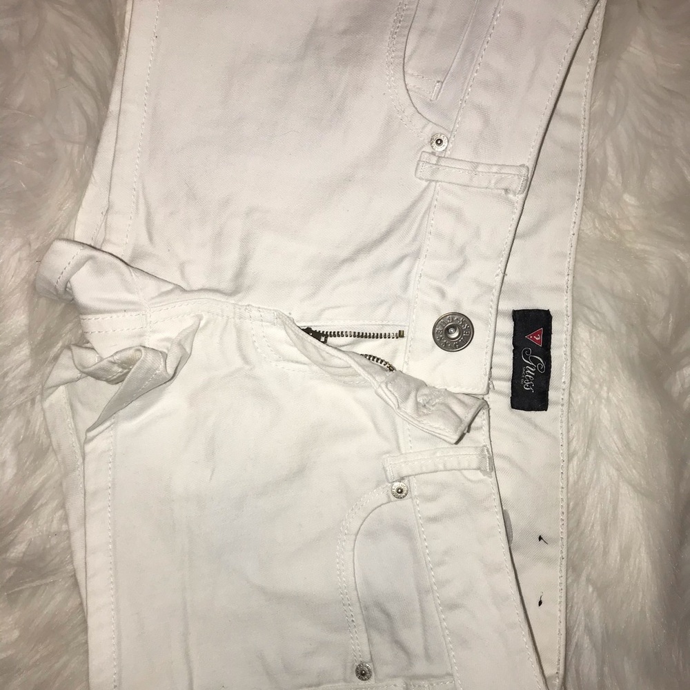 White Guess Jean Shorts
